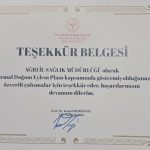 Ağrı’ya teşekkür belgesi