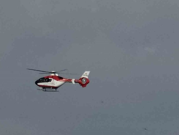 Kalp Krizi Geçiren Hasta Helikopter Ambulansla Hastaneye Yetiştirildi